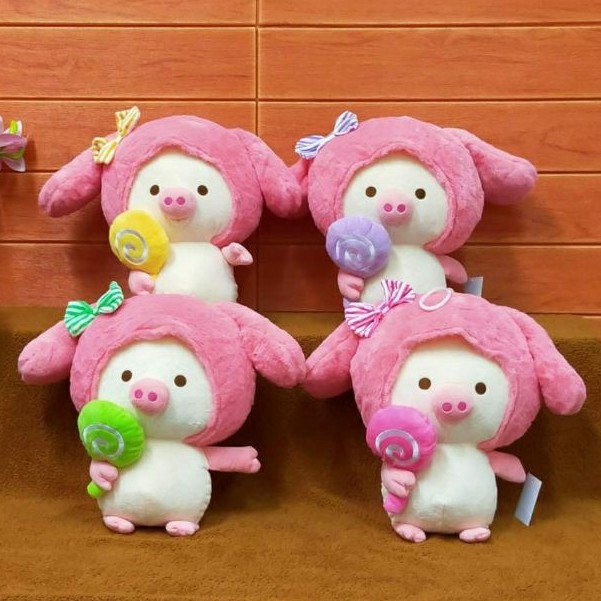 Boneka Pig Permen Size 35cm/boneka babi/boneka animal/kado ultah/boneka Lucu