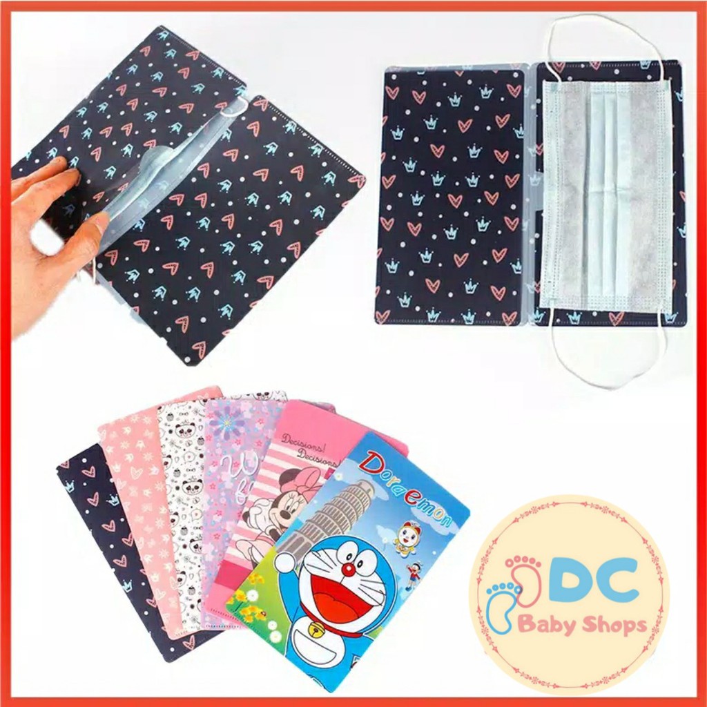 Kotak Masker Bahan PVC Aman Melindungi Masker Baru Anda sebelum digunakan Motif Lucu