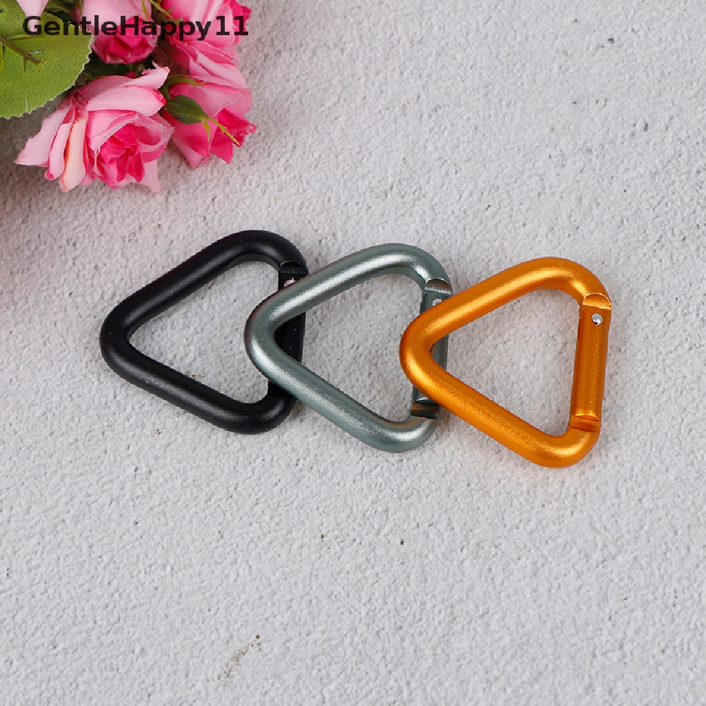 Gentlehappy 1PC Segitiga Carabiner Outdoor Camping Hiking Gantungan Kunci Ketel Gesper Snap Clip