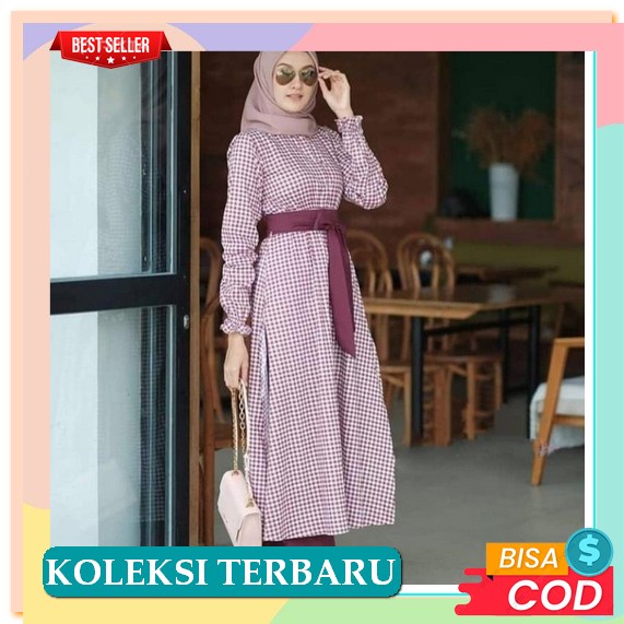 Gamis Hajrah Topaz Dress Muslim Wanita Premium Style Wanita Kekinian Gamis Motif Bordir Mix Payet Sw