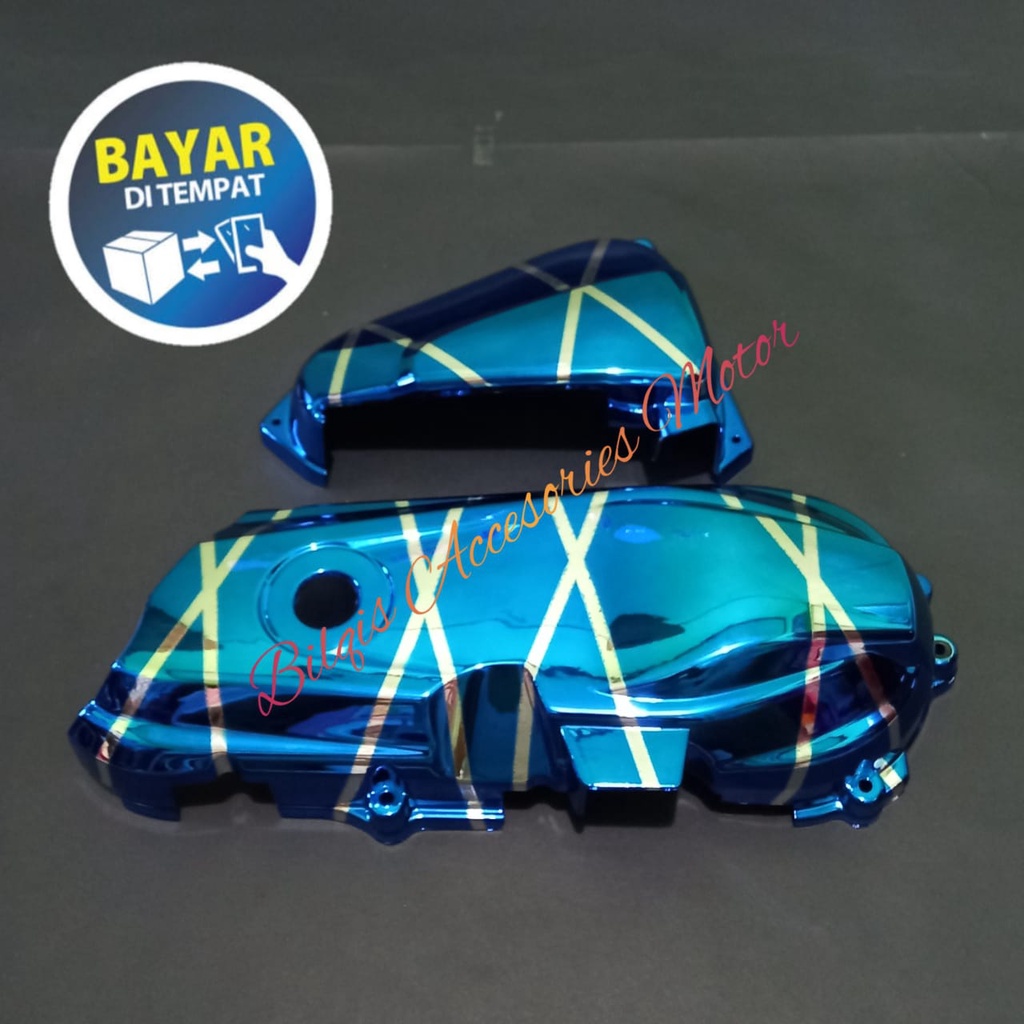 Paket Variasi Tutup Cvt Plus Filter Hawa Beat Karbu Biru XX spacy fi  scoopy karbu vario 110 fi lama