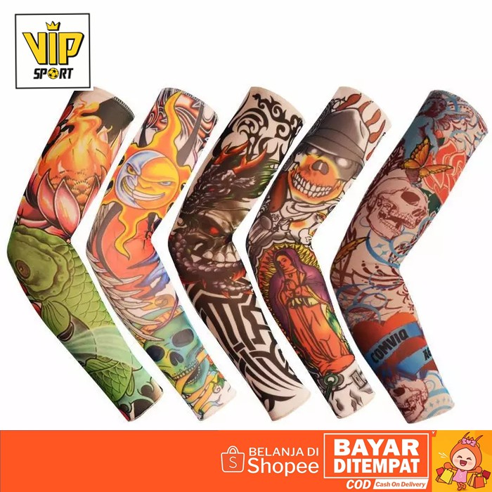 Manset Pelindung Lengan Tangan Motif Gambat Tato -  Arm Sleeve Tattoo Tato - Deker Pelindumg Tangan