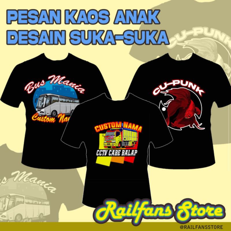 Kaos anak desain custom