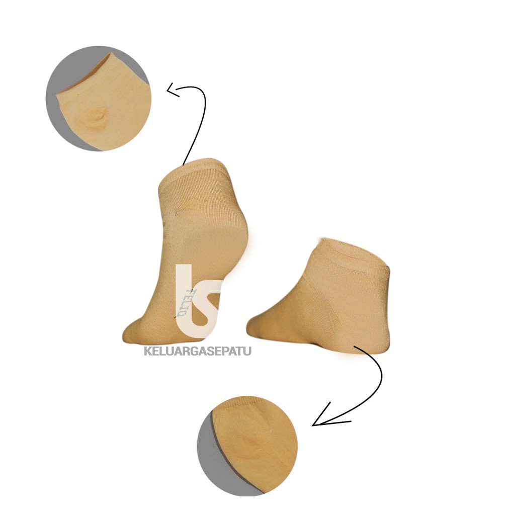 TERMURAH KAOS KAKI SOKA PENDEK SEMATA KAKI SPANDEK-CREM