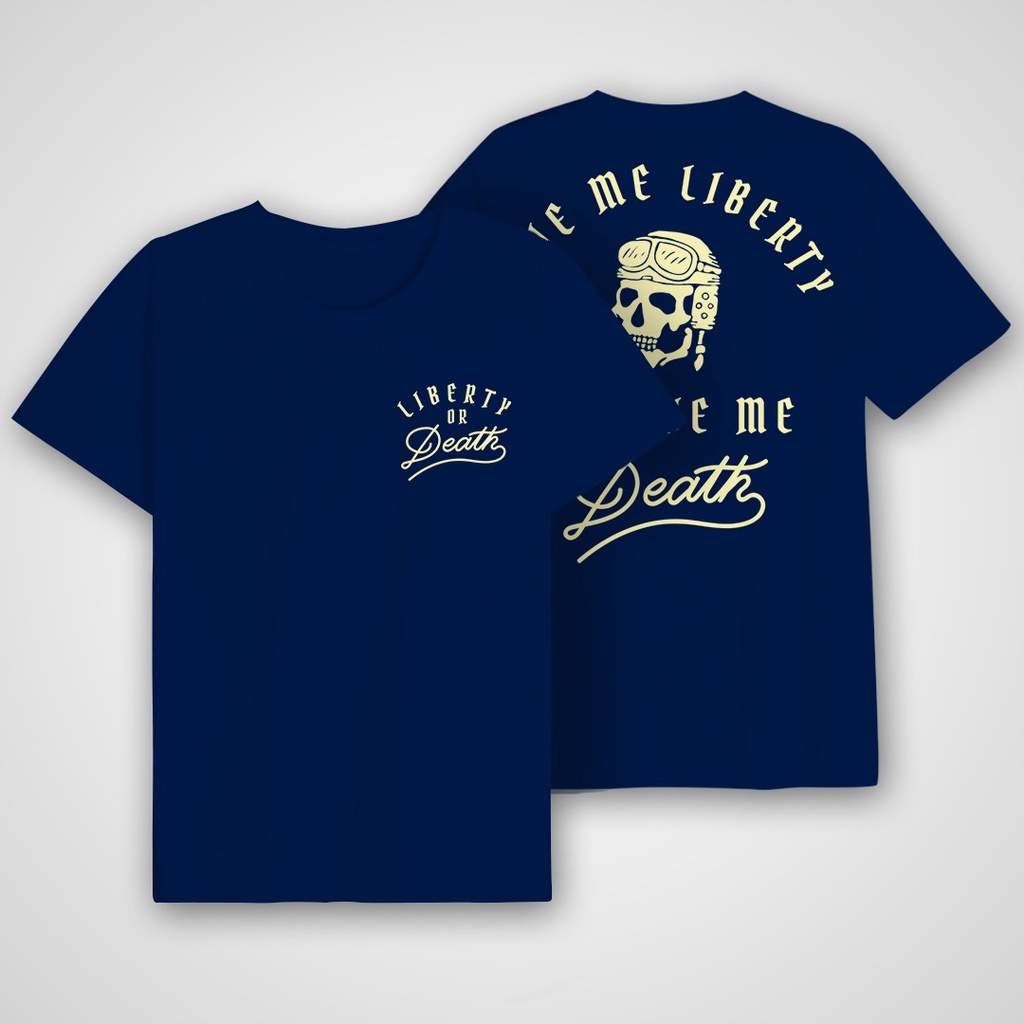 KAOS PRIA PREMIUM COTTON LIBERTY OR DEATH - BAJU HALUS PREMIUM