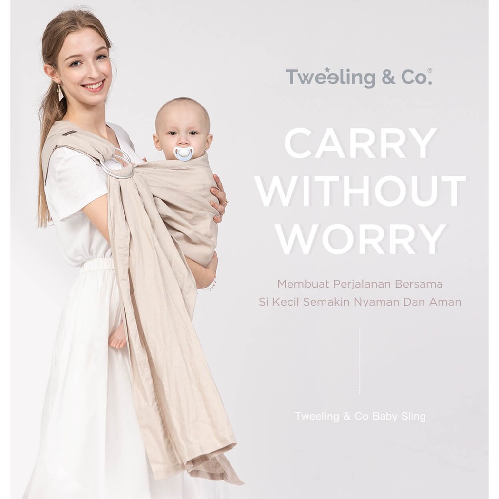 Tweeling &amp; Co Gendongan Kain Ring / Baby Ring Sling - Carrier Bayi Cotton Linen Katun Cukin