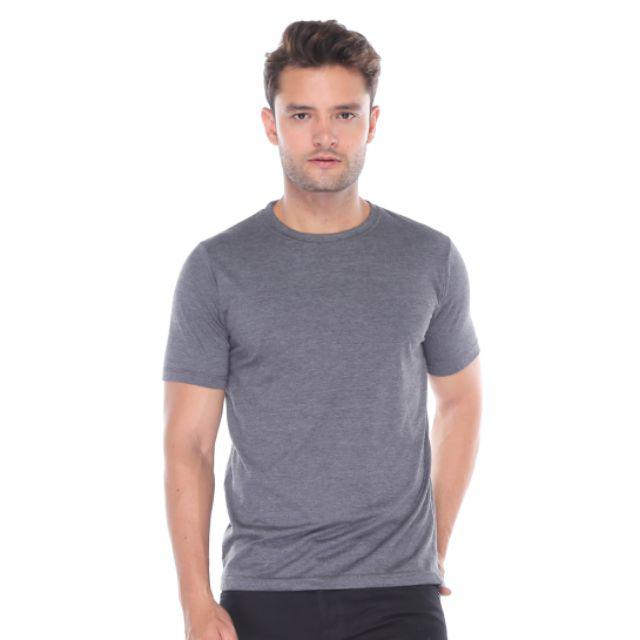 KAOS POLOS TWOTONE MISTY LENGAN PENDEK 30S-2. HITAM MISTY