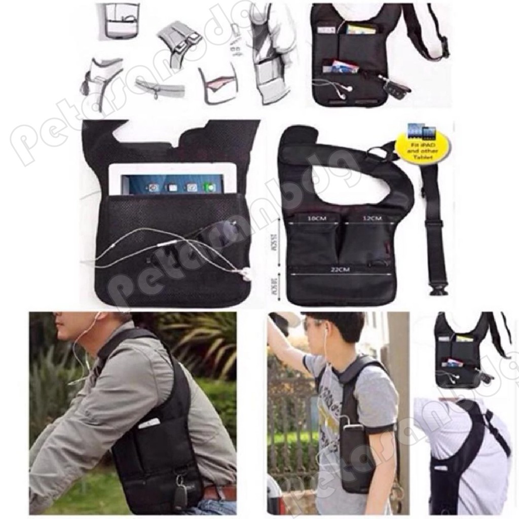 RTM - Tas Selempang Pria / Wanita Tas Mania Multifunction Men's Armpit Hidden Underarm Shoulder Bag