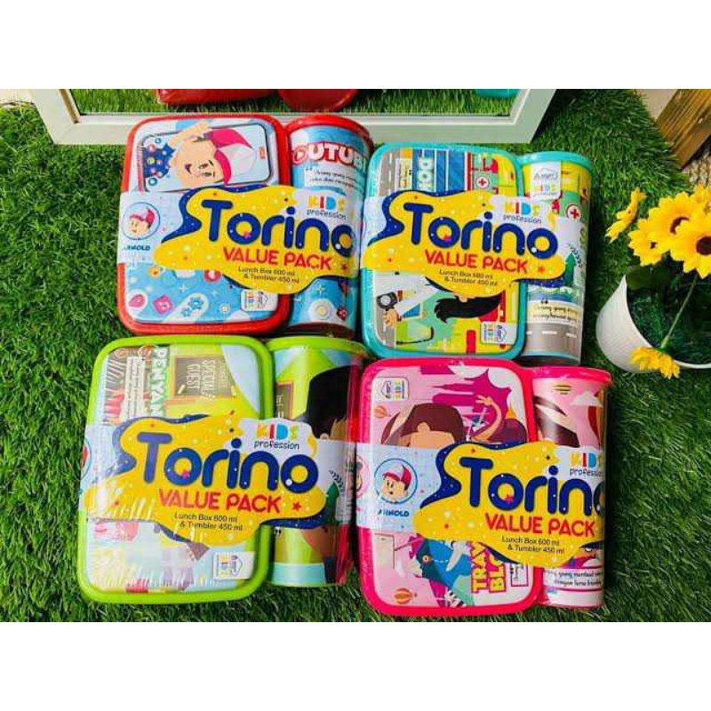 Tempat Makan Anak Torino Value Pack Lunch Box + Tumbler / Tempat Makan Anak Set