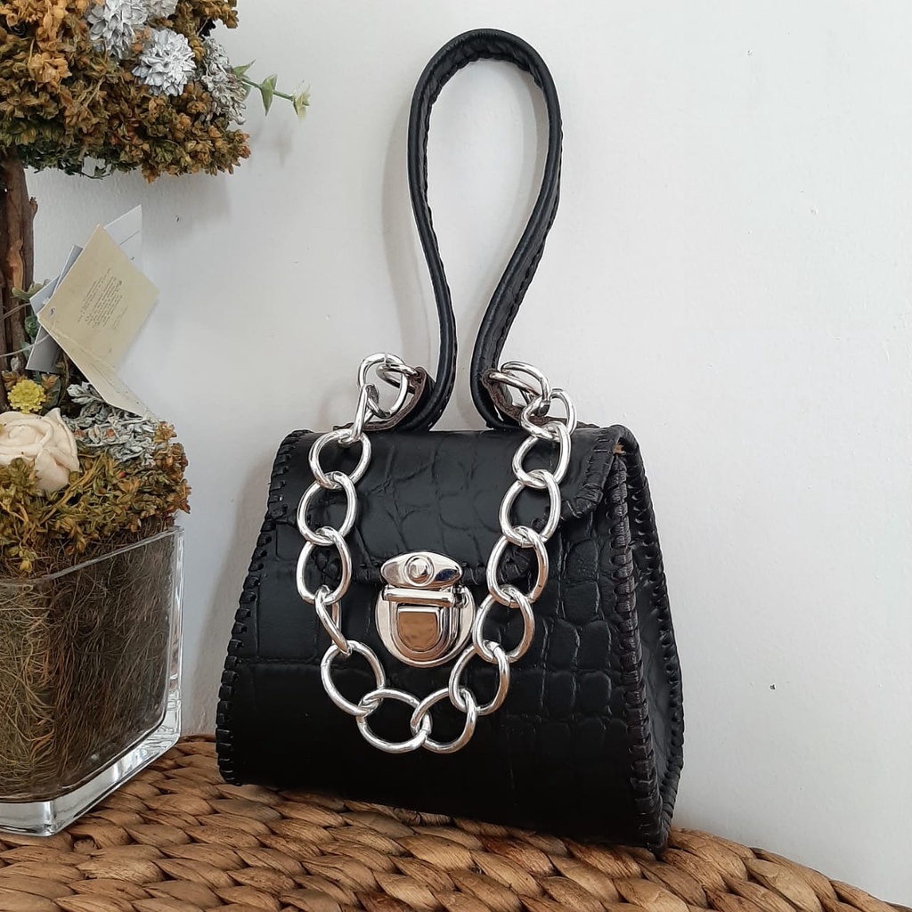 Tas Selempang Wanita Mini Ikatan Cinta Rantai Fashion Lucu Travel Hitam Cewek Polos Kpop Brown Kulit