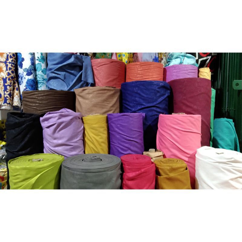Bahan Kain Katun Motif Polos Embos Lebar 240Cm