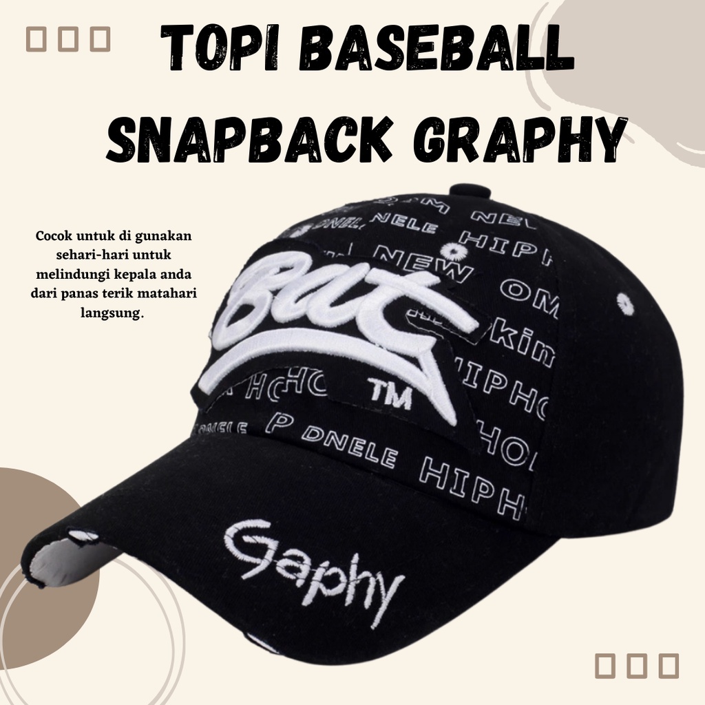 HARGA PROMO!!! Topi Baseball Snapback Graphy / Topi Fashion Pria Wanita