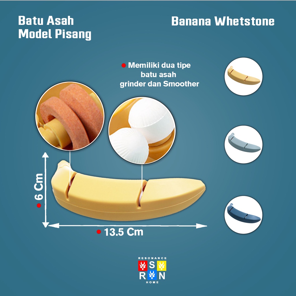 Batu Asah Pisau Pengasah Pisau Gunting Model Pisang Super Tajam Resonance Home