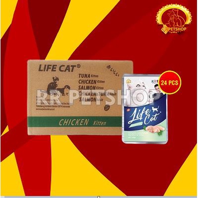 Makanan Basah Kucing Life Cat Sachet Pouch Grosir Dus isi 24 PCS 85 GR