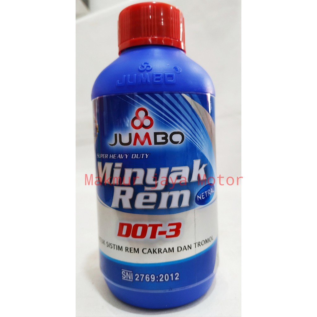 Jual Jumbo Minyak Rem, Brake Fluid Dot 3 Merah 300ML (Dijamin Asli ...