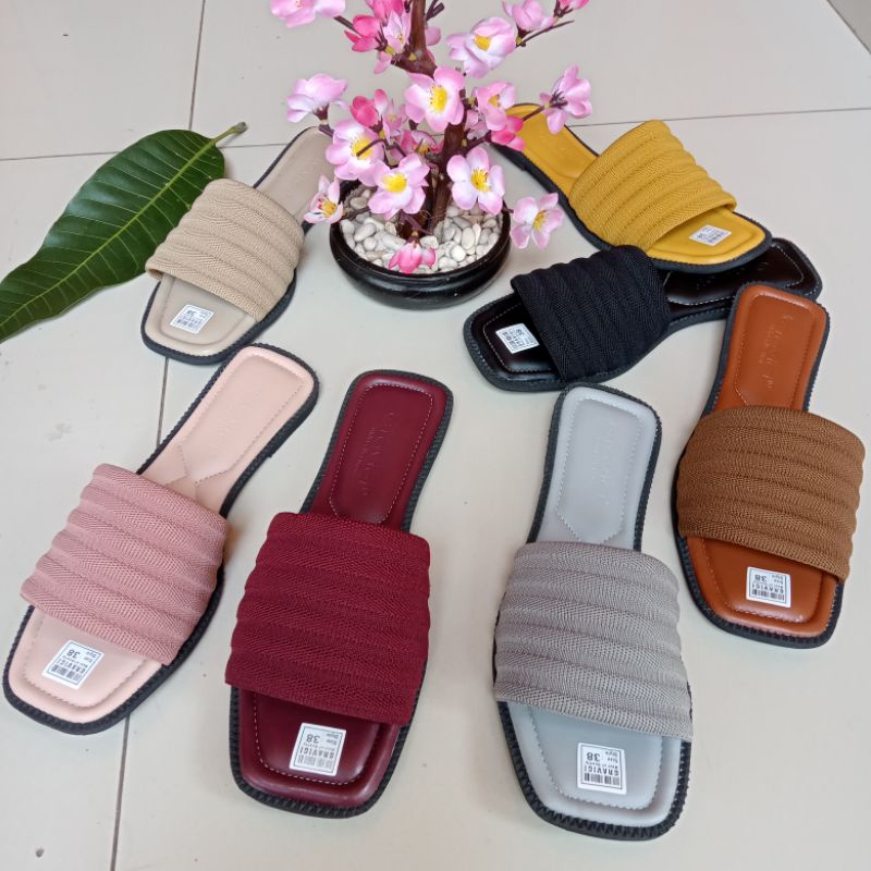 Sandal Flat Wanita , Sandal Rajut Import ERDEEM 13, Sandal Terbaru , Sandal Terviral