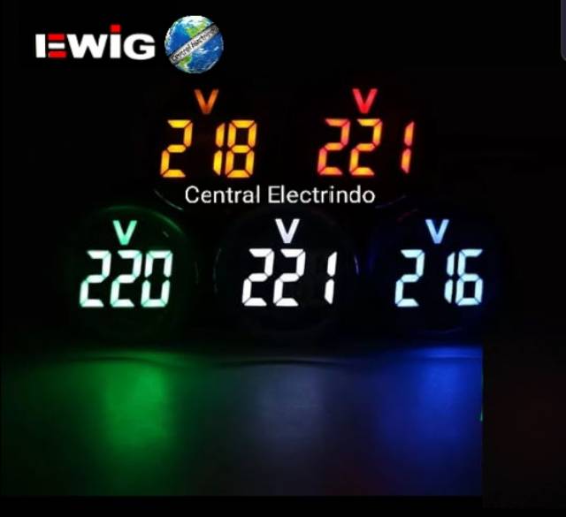 Pilot Lamp LED With Volt Indicator Kotak 22mm 220VAC EWIG.
