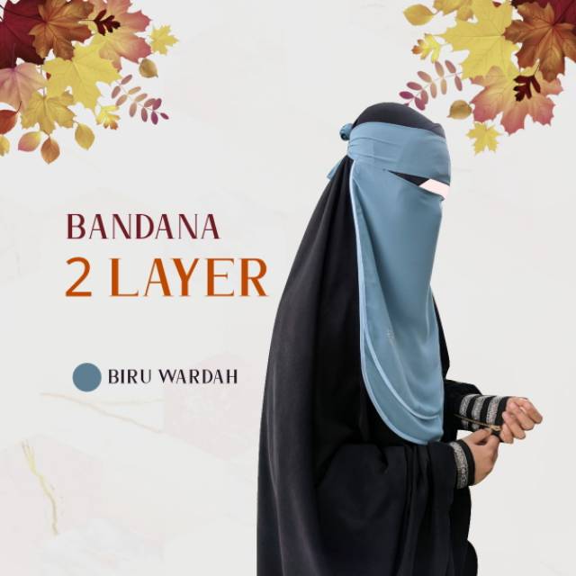 Cadar bandana 2 layer/cadar Mitra muslim kualitas bagus/cadar bandana siffon silky arab jetblack