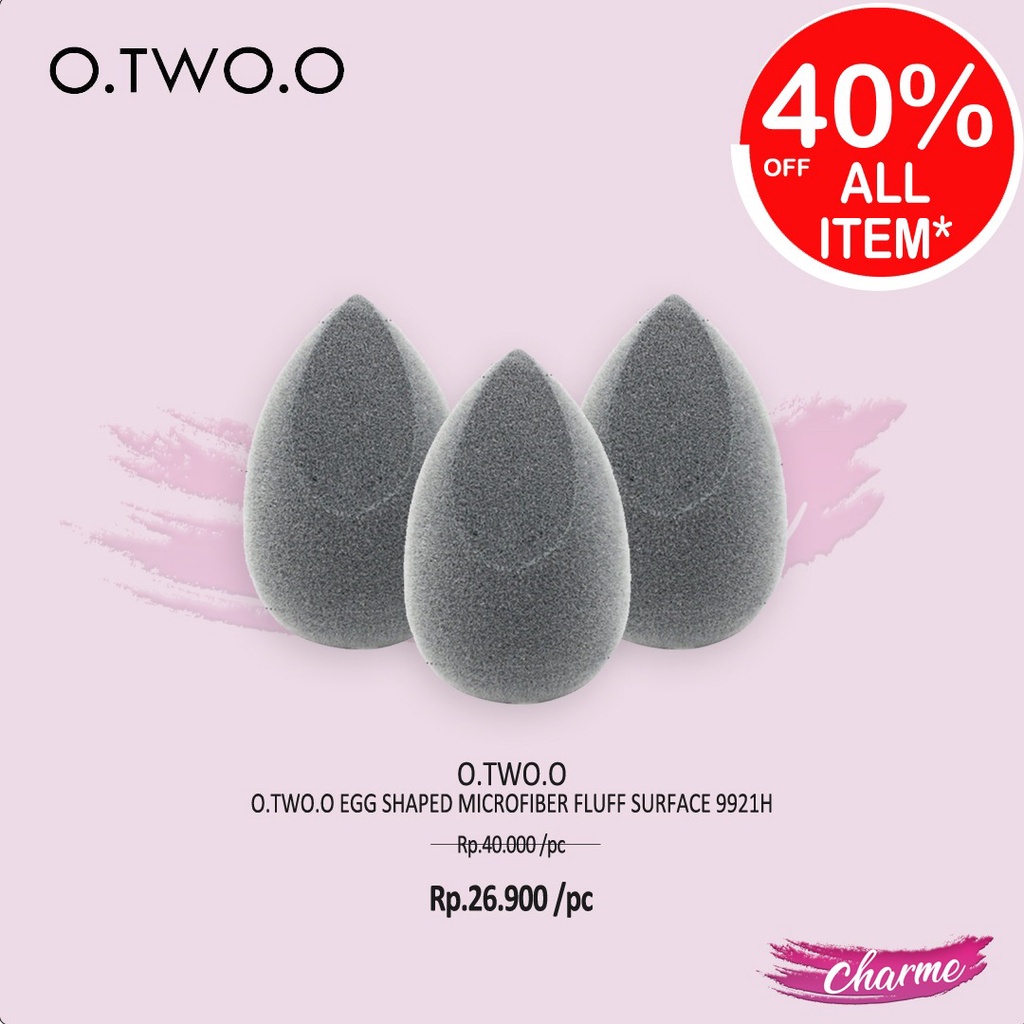 (READY&amp; ORI) O.TWO.O Otwoo Egg Shaped Microfiber Fluff Surface Makeup Sponge  9921H