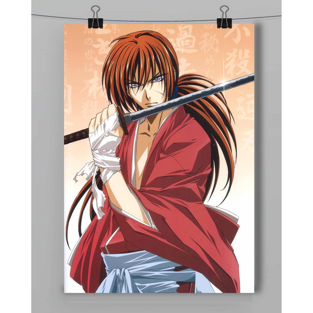 poster lengkap anime <b>Samurai</b> <b>X</b> Kenshin Himura.