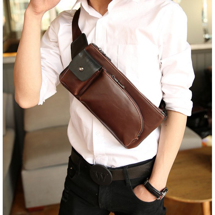 Tas Hp Gadget Kulit Keren Import / Tas Selempang Pria