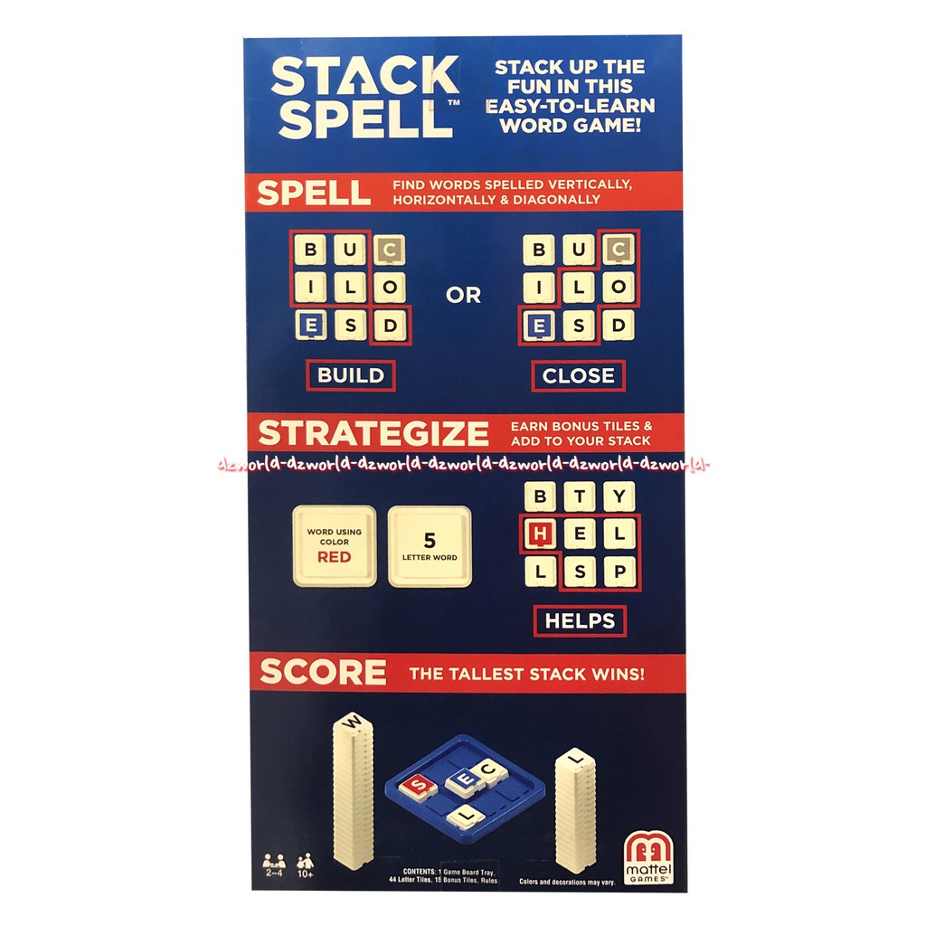 Mattel Stack Spell Puzzle Game Scrabbel English