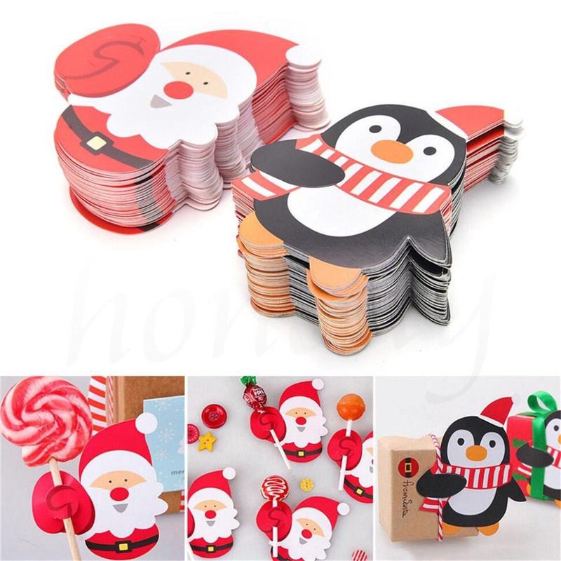 [Christmas Products] 25Pcs / Set Christmas Cute Snowman Lollipop Insert Cards