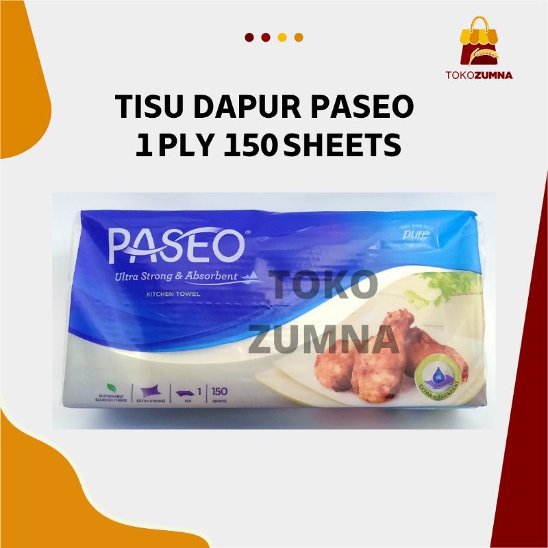 Tissue Dapur Paseo Interfold 1ply isi 150 sheets / Tisu Paseo / Tisu Dapur Penyerap Minyak / Tisu Mi