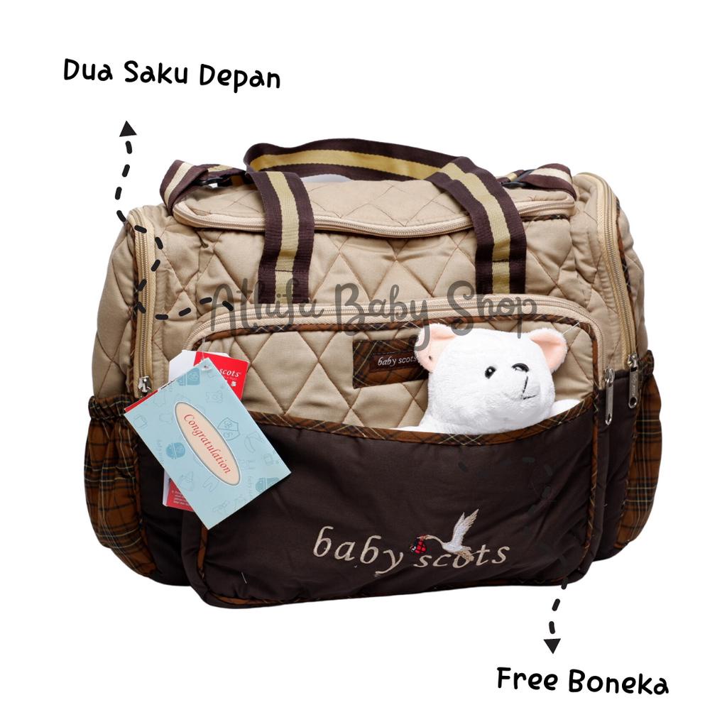 Tas Besar Popok Perlengkapan Bayi Diaper Bag Baby Scots Embroidery Kado Ibu Hamil Melahirkan