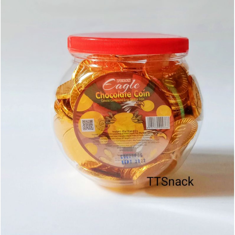 Bonitoop_ Pusan Eagle Coklat Coin / Coklat Koin Emas Toples Isi 125 Butir