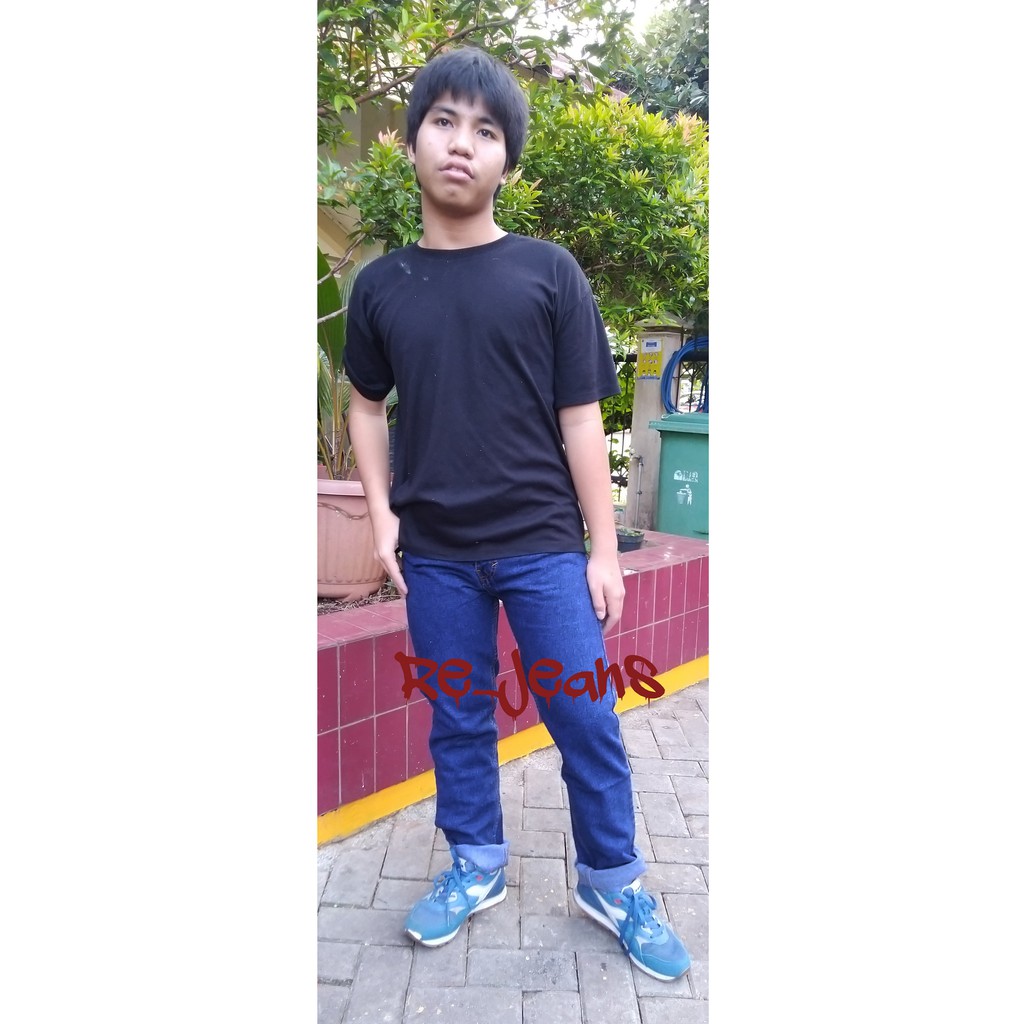 CELANA JUMBO JEANS STANDART PRIA / CELANA PANJANG PRIA JUMBO WARNA HITAM / BIRU CERAH / DONGKER
