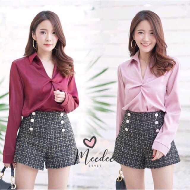 ESTHER SATIN SHIRT KEMEJA SATIN