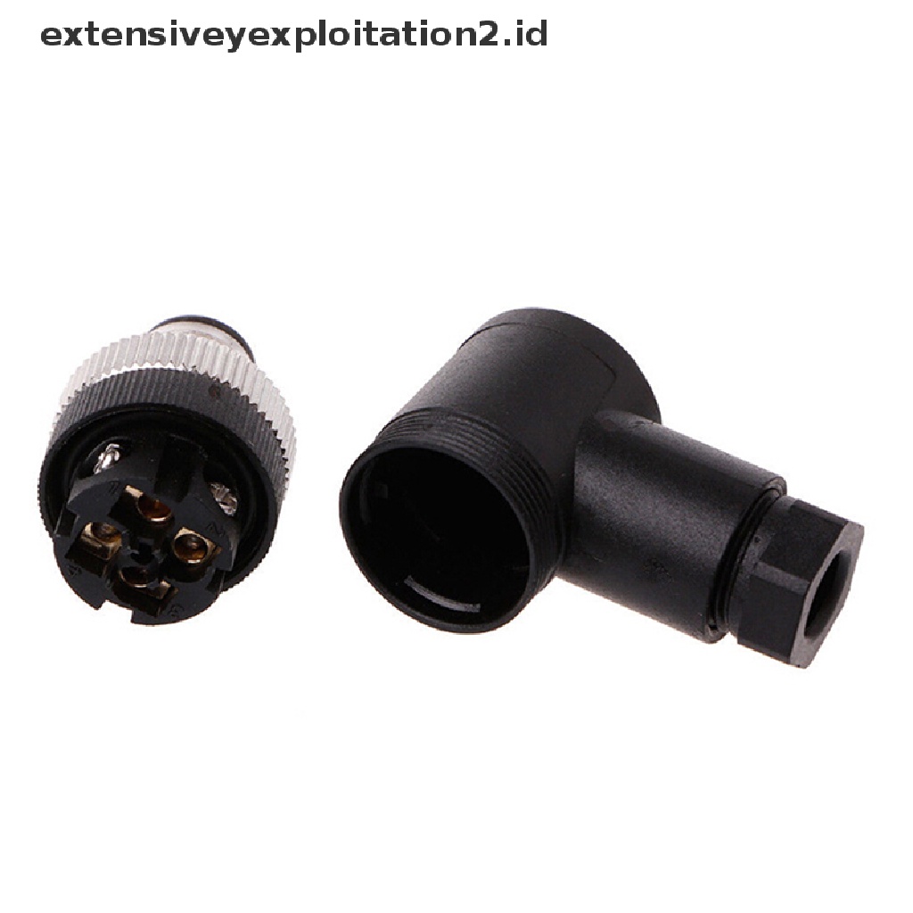 1pc Konektor Sensor M12 3per4/5pin Male/Female Sudut Lurus/Kanan