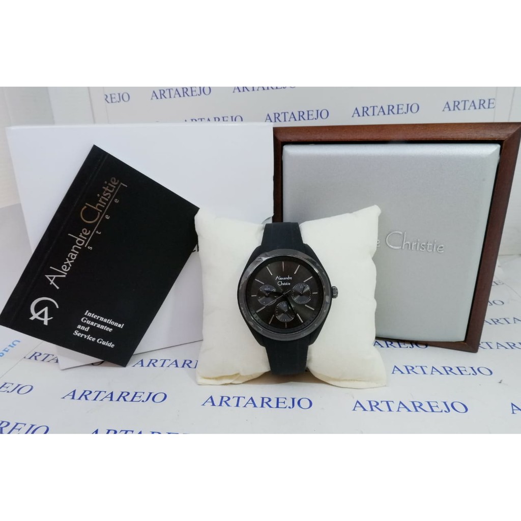 JAM TANGAN WANITA ALEXANDRE CHRISTIE AC 2833 FULL BLACK ORIGINAL