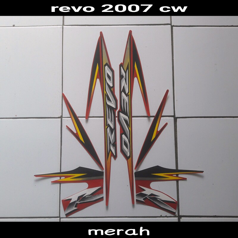 striping motor revo cw 2007 merah