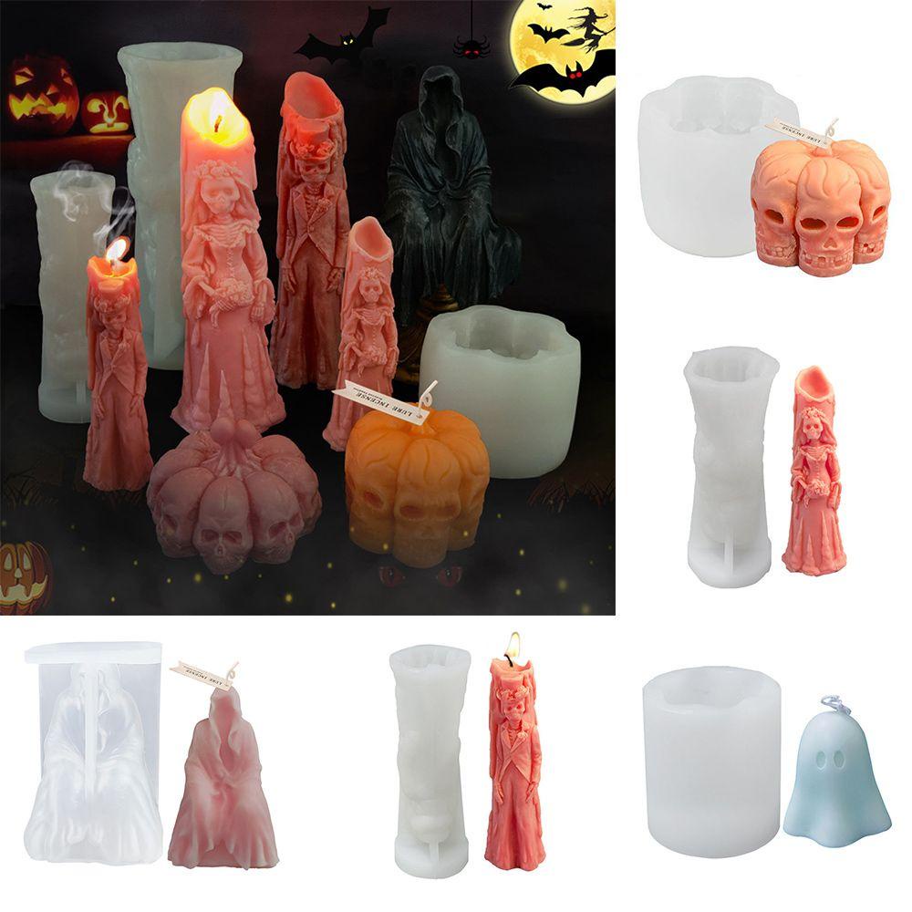 Suyo Cetakan Lilin / Clay / Polymer / Resin DIY Bentuk Tengkorak / Labu Halloween