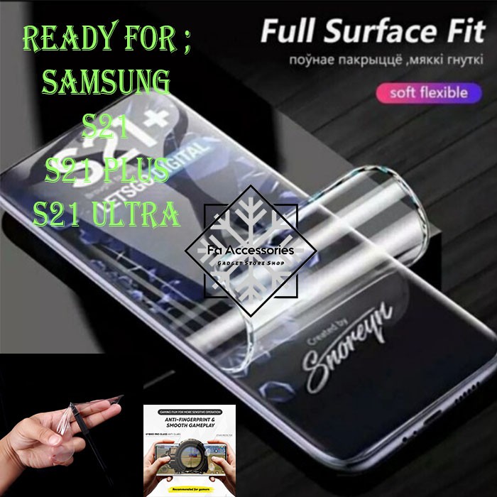 FA ANTI GORES JELLY HYDROGEL SAMSUNG GALAXY S21 S21FE FE 5G S21PLUS S22 S22PLUS S22ULTRA S23 S23PLUS S23ULTRA ULTRA FULL SCREEN PROTECTOR PLUS SHOCK