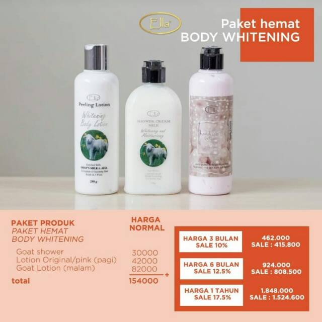 Paket hemat Body Whitening by Ella skincare