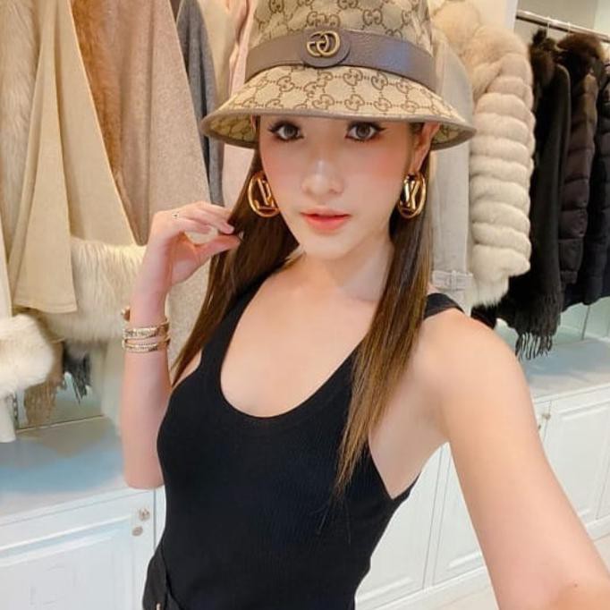 Topi Unik gucci bucket hat tag label STOK TERBATAS