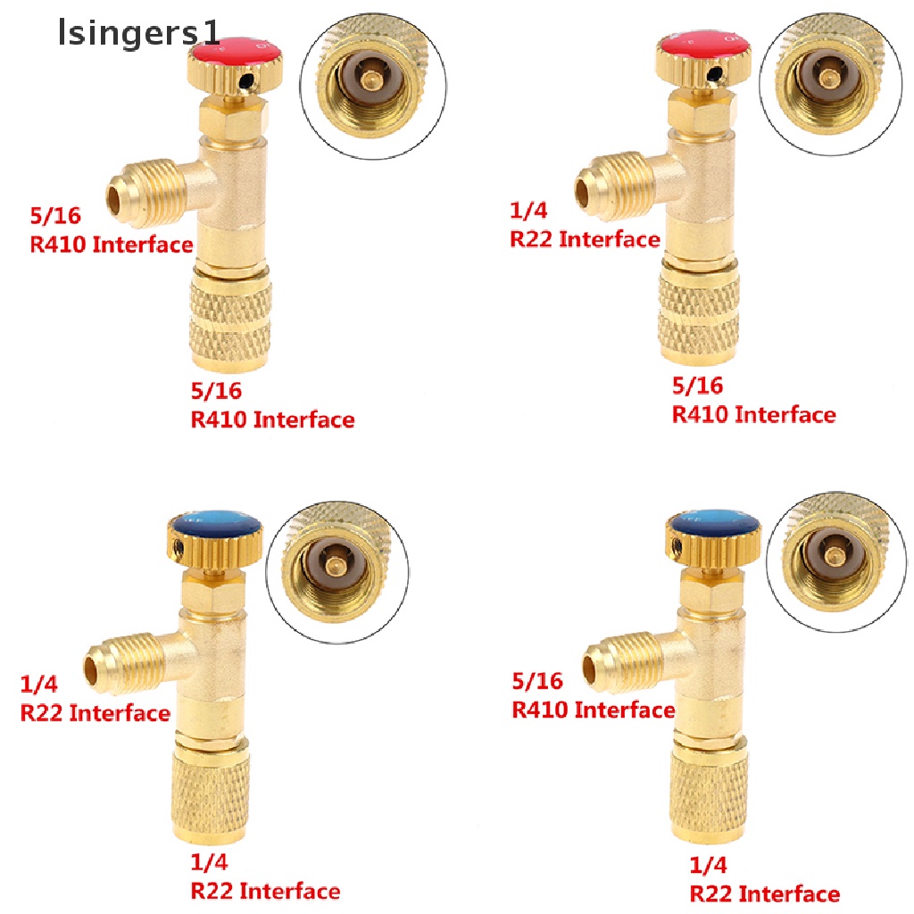 (lsingers1) Adapter Katup Pengaman Ac R410A R22 1 / 4 &quot;5 / 16&quot;