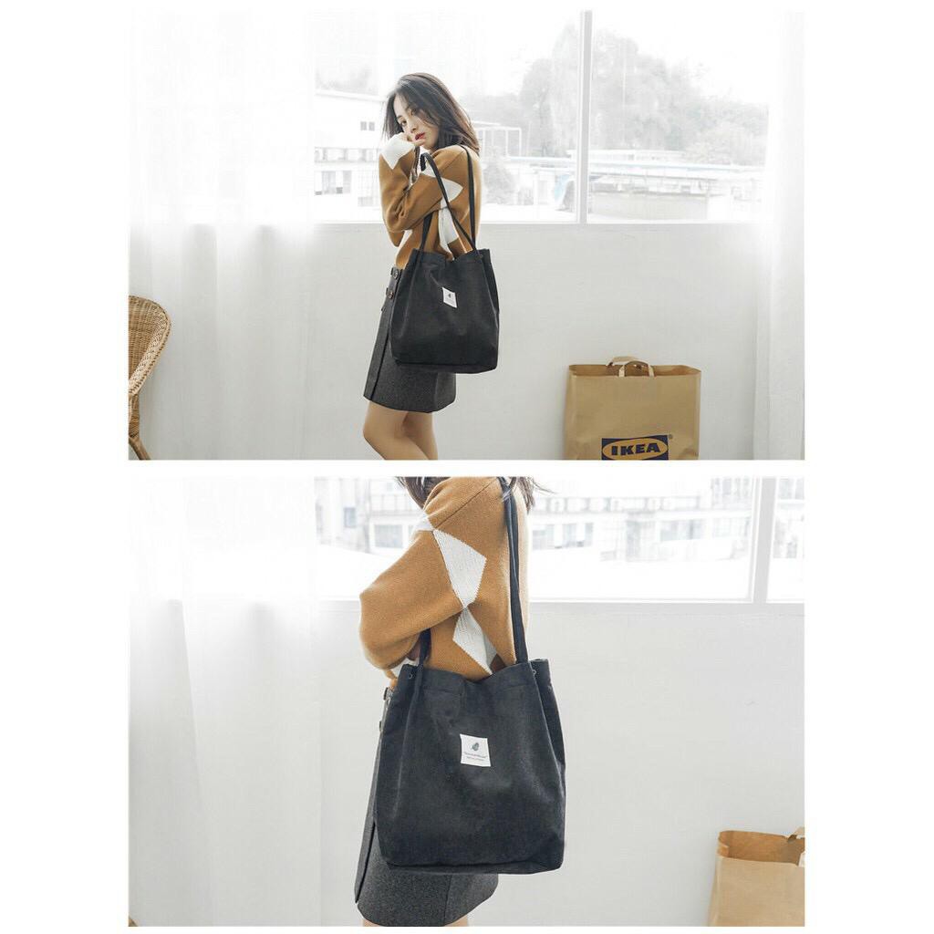 TOTE BAG T14 TAS KANVAS TOTE BAG FASHION KOREA TAS WANITA KUALITAS IMPORT - ALADDIN88