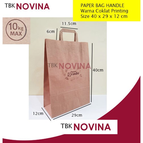 PAPER BAG COKLAT / TAS KANTONG KERTAS / GROCERY BAG PRINTING GRADE