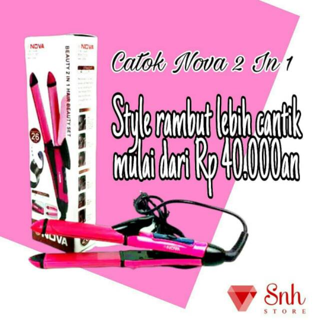 Catokan nova 2 in 1 murah/catokan rambut nova/catok nova 2 in 1/catok travel/catok rambut keramik