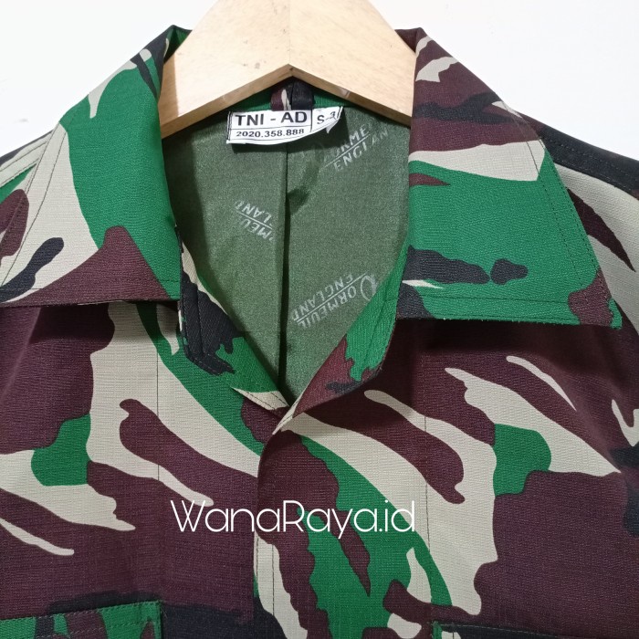 PROMO Baju pdl loreng tni bahan velbed semiwool full puring - loreng TNI, EB