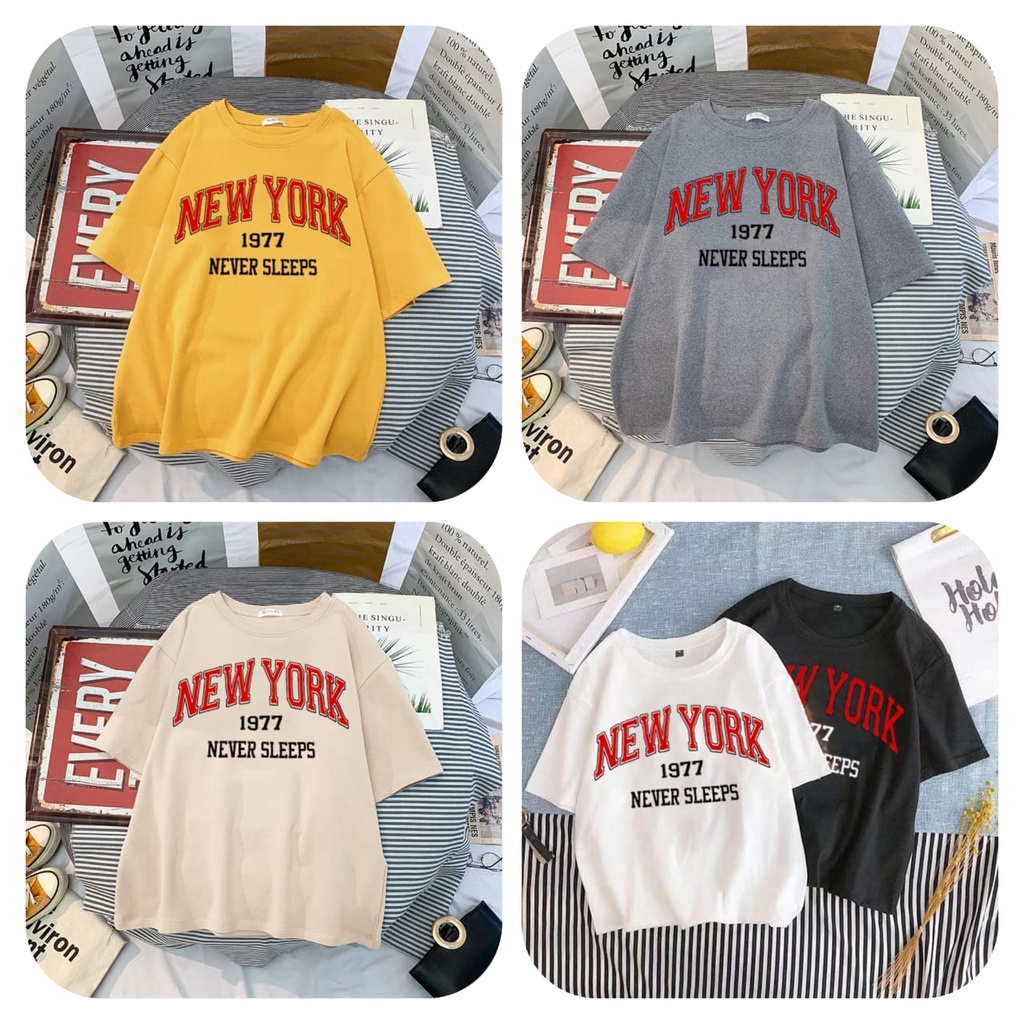 COD-baju oversize size ML,XL kaos distro baju unisex  BAJU PRIA/WANITA NEWYORK-animos