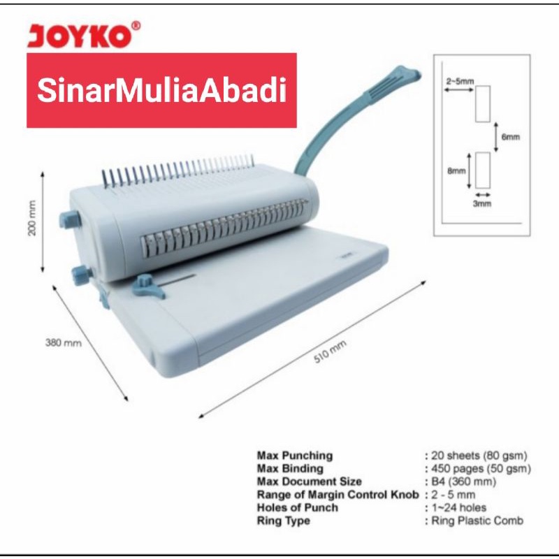 

Binding Machine Mesin Jilid Joyko BM-24-B4