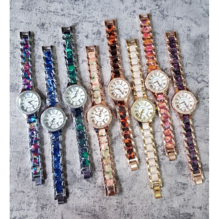 JAM TANGAN CEWEK RANTAI CORAK KERAMIK