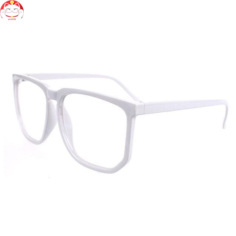 Sun Glass Unisex Oversized Retro Tortoise Shell Nerd Geek Clear Lens Plain Glasses