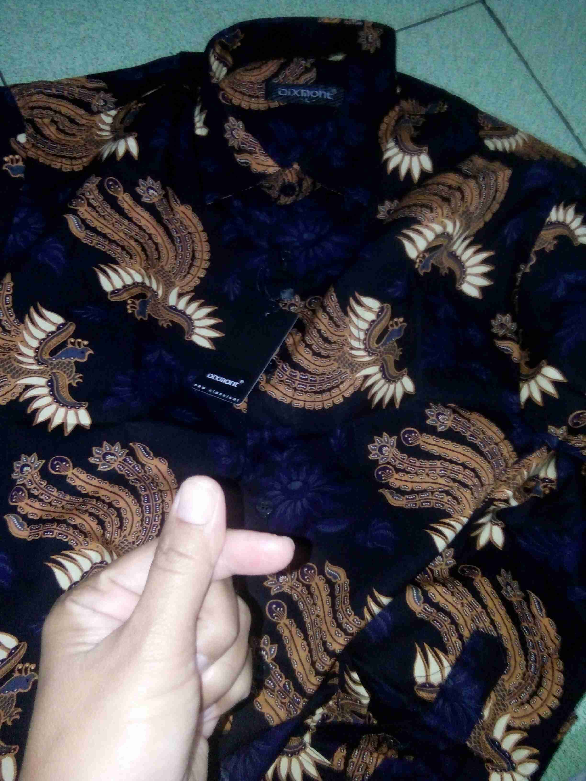 Kemeja Batik Pria Lengan Panjang Bl20 Katun Motif Modern Dixmont Semi Slimfit Premium