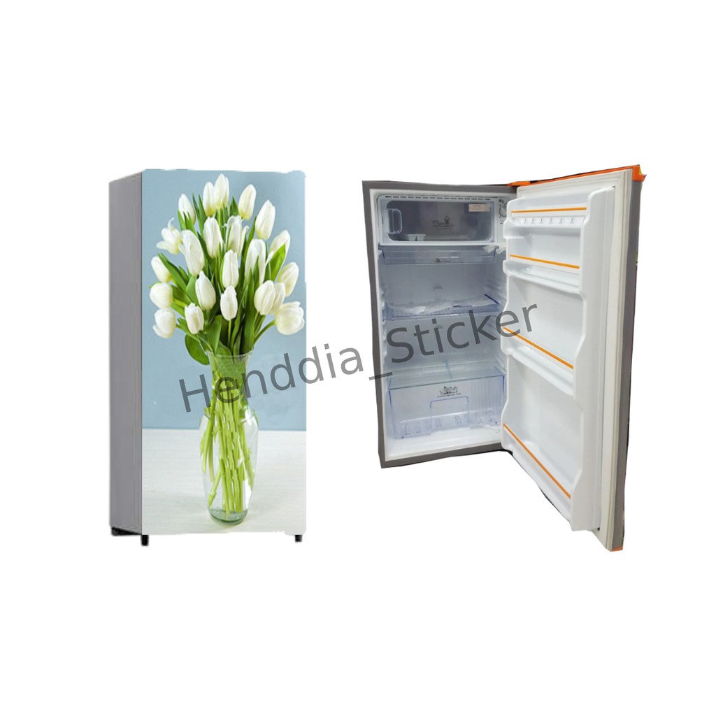 Sticker Bunga Dalam Pot Air Untuk Kulkas 1 Pintu